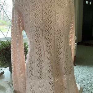Lemon pale pink crocheted nightgown.  Size S